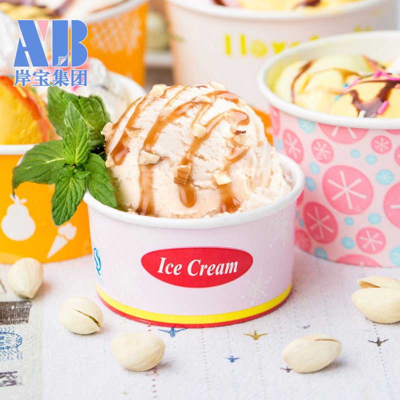 Eco-Friendly Customized Frozen Yogurt ice cream package cup With Lid