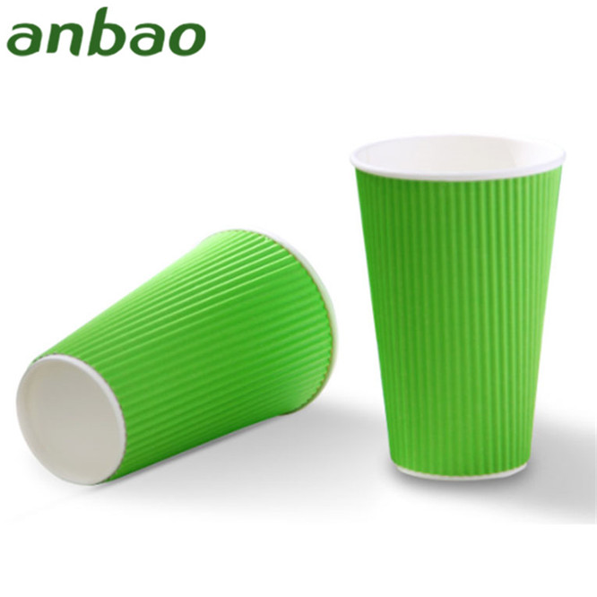 graceful design holder with handle ripple wall paper cup