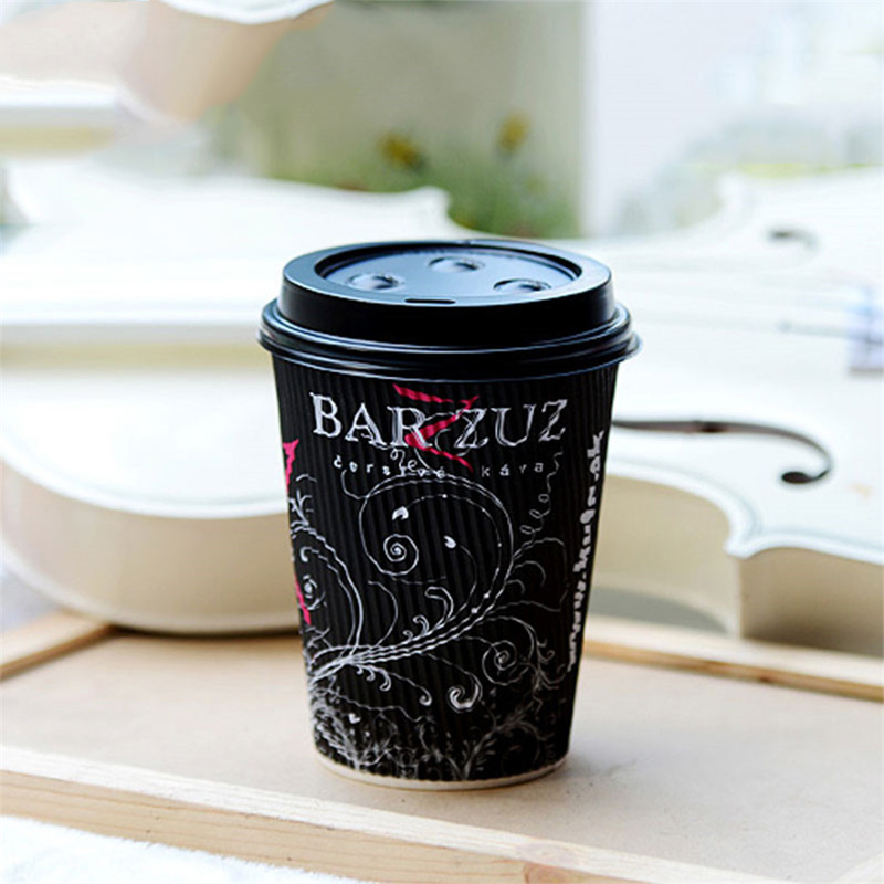 12oz Disposable Eco Friendly Single/Double/Ripple Wall Coffee Paper Cups