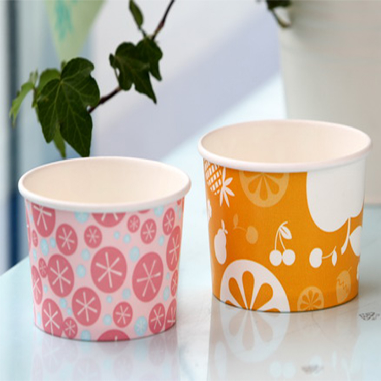 Custom Ice Cream Paper Containers Logo Printed Paper Ice Cream Pint With Dome Lids