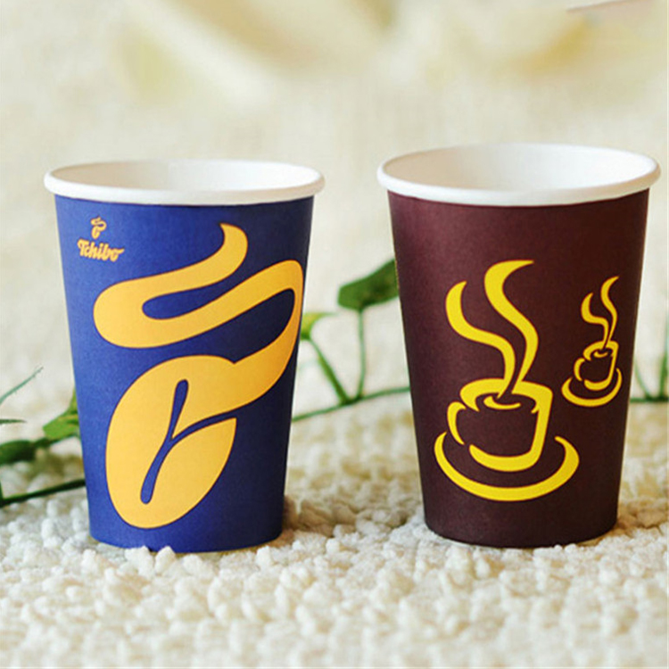 Newest Design Holder Single Wall Disposable Paper Cup With Lids Handle