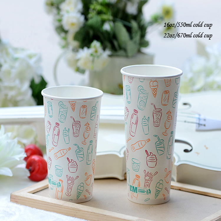 Wholesale Good Quality Big Drinking Paper Cup/Cold Drink Custom Printed Paper Cups With Good Price