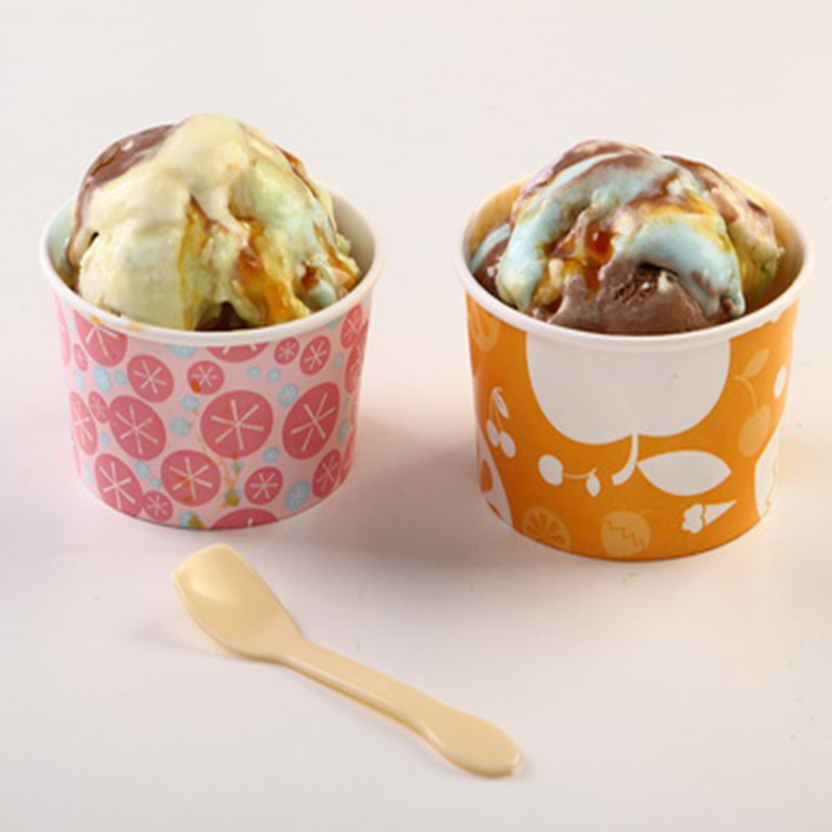 Eco-Friendly customise logo Frozen Yogurt ice cream cup With Lid