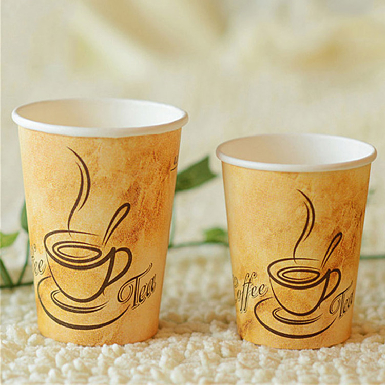 Newest Design Holder Single Wall Disposable Paper Cup With Lids Handle