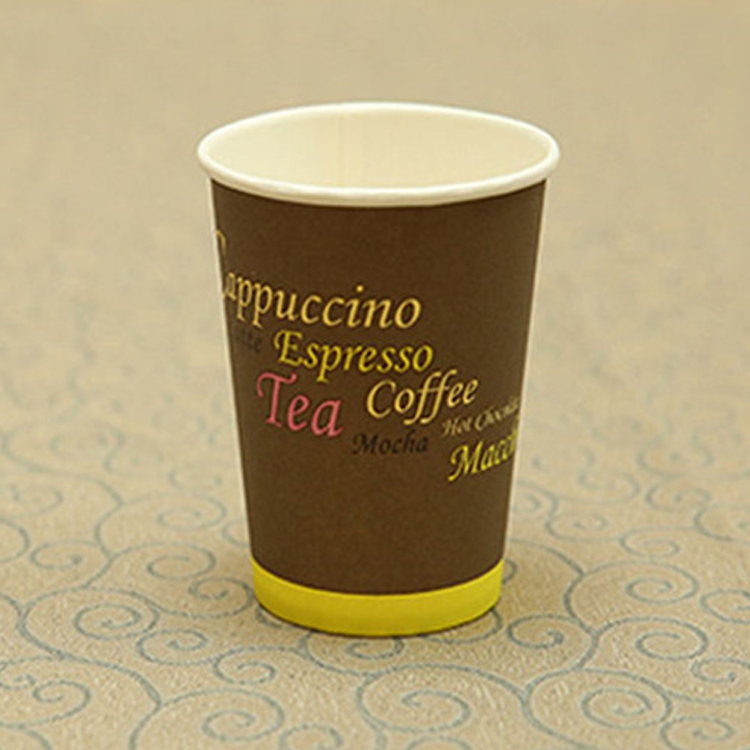 Printed Disposable Single Wall Paper Coffee Cup With Lids