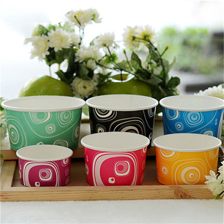 3oz 5oz 6oz 8oz Disposable Printed Paper Ice Cream Cup