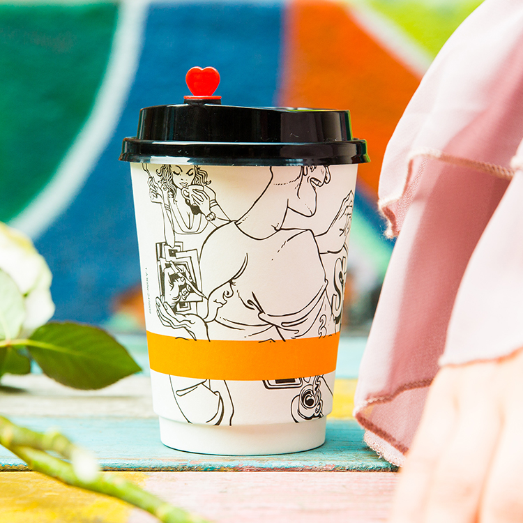 Small Disposable Paper Coffee Cups With Lids And Sleeve Straw Package Customized Supplier Wholesale Manufacturer