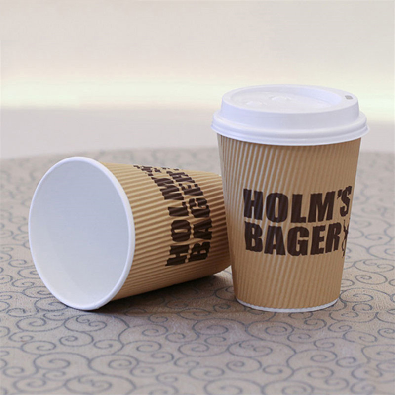 8 oz 12 oz 16 oz Eco-Friendly Brown Hot Cold Drink Kraft Paper Cup with Plastic Lid