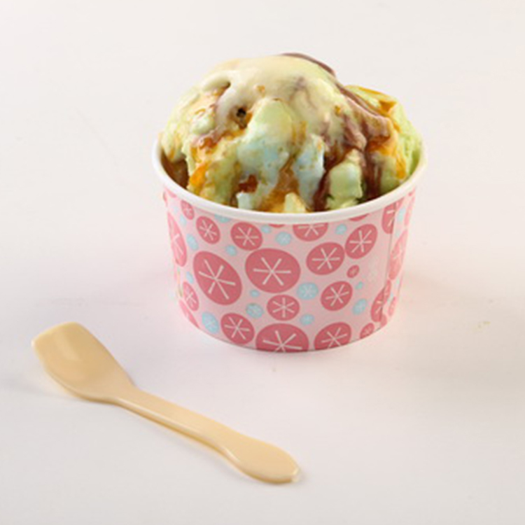 Customized Print Colorful Disposable Yogurt Ice Cream Paper Bowl