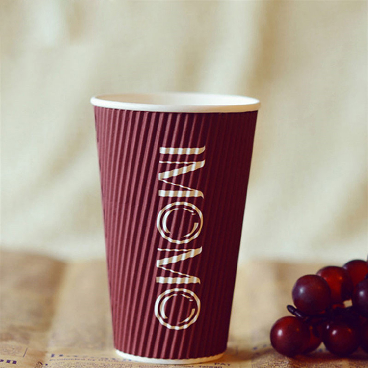 ripple wall coffee paper cups custom printed take away coffee paper cup from China manufacturer