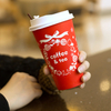 PLA Single Wall Paper Christmas Disposable Coffee Cup