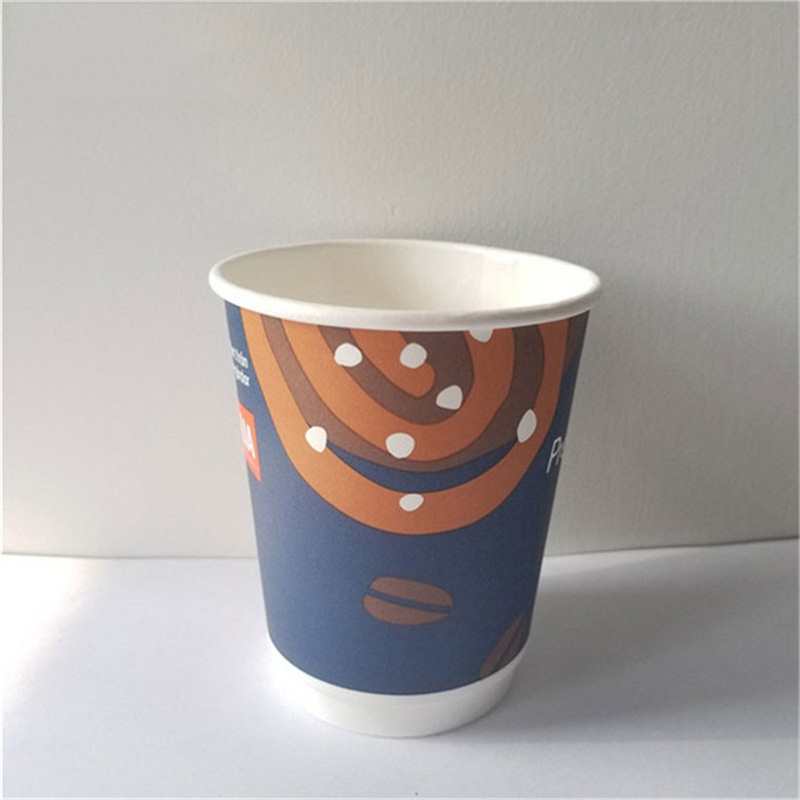 8oz disposable paper coffee cup with lid